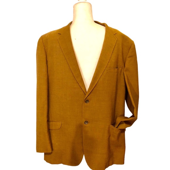 clubman Other - Mid Century Retro Vintage Clubman Suit Jacket Linen Blazer Mustard Yellow 42R